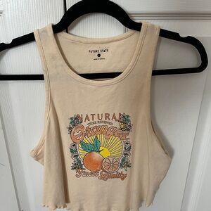 Orange Graphic Tank Top